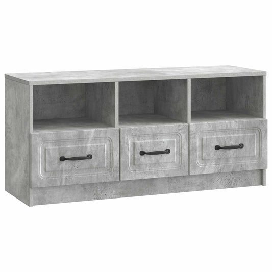 TV szekrény fiókkal Betonszürke 102 x 34,5 x 47 cm Szerelt Fa