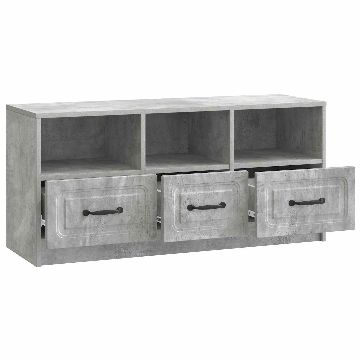 TV szekrény fiókkal Betonszürke 102 x 34,5 x 47 cm Szerelt Fa