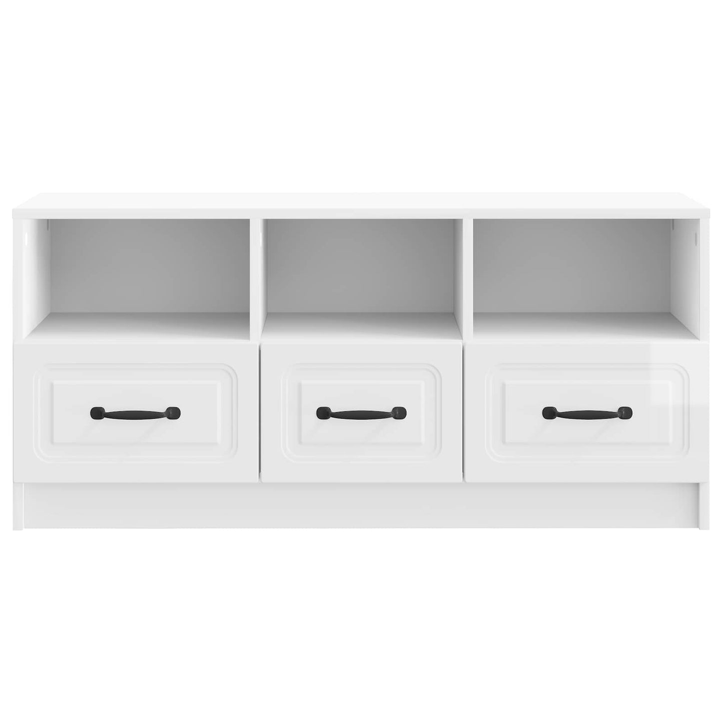 TV szekrény Magasfényű Fehér 102 x 34,5 x 47 cm Szerelt Fa