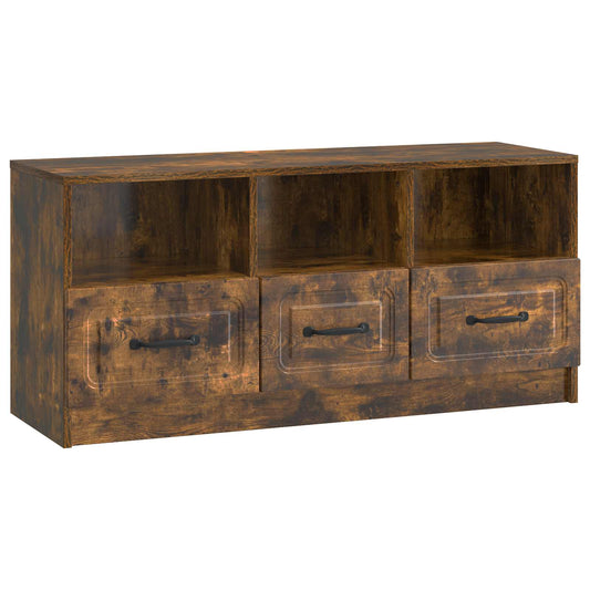 TV szekrény fiókkal Füstös Tölgy 102 x 34,5 x 47 cm Szerelt Fa