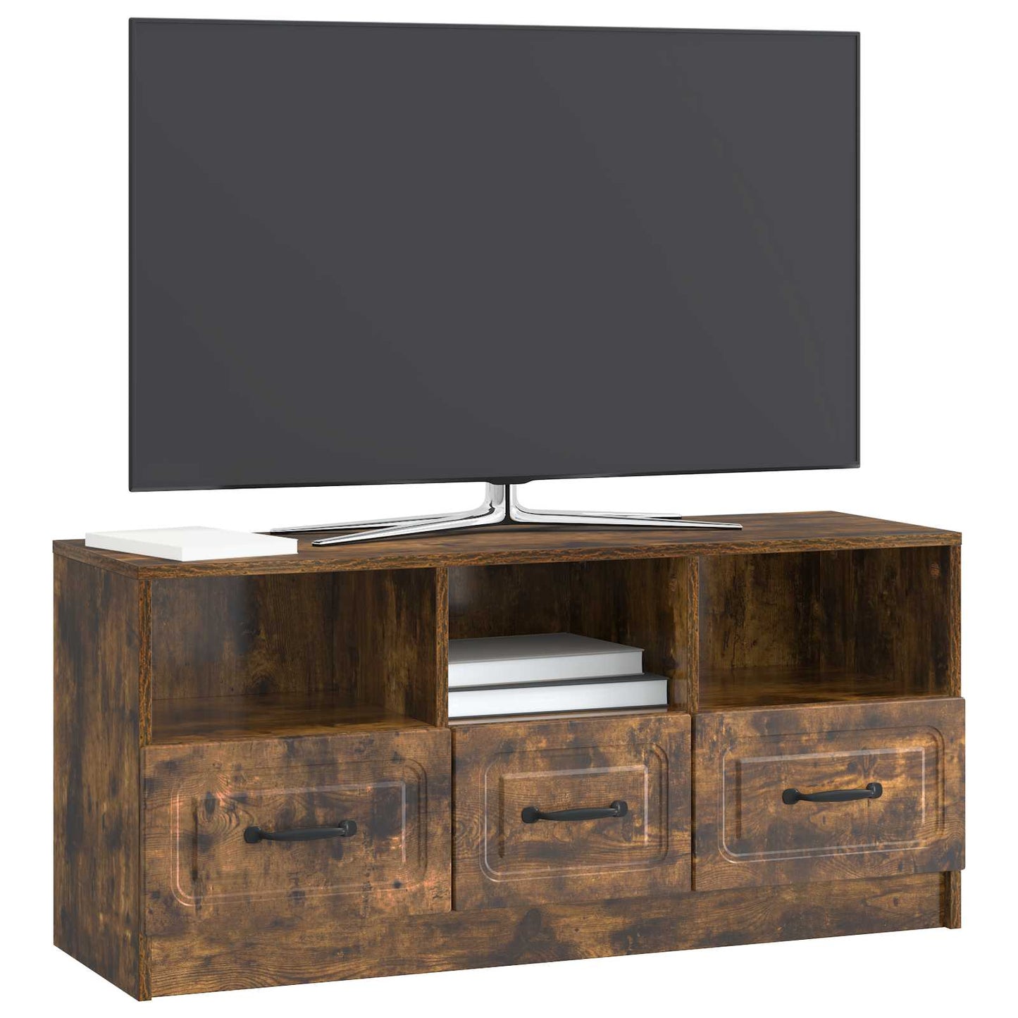 TV szekrény fiókkal Füstös Tölgy 102 x 34,5 x 47 cm Szerelt Fa