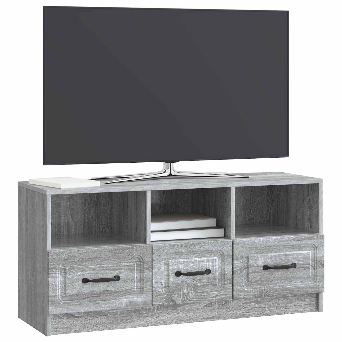 TV szekrény fiókkal Szürke Sonoma 102 x 34,5 x 47 cm Szerelt Fa