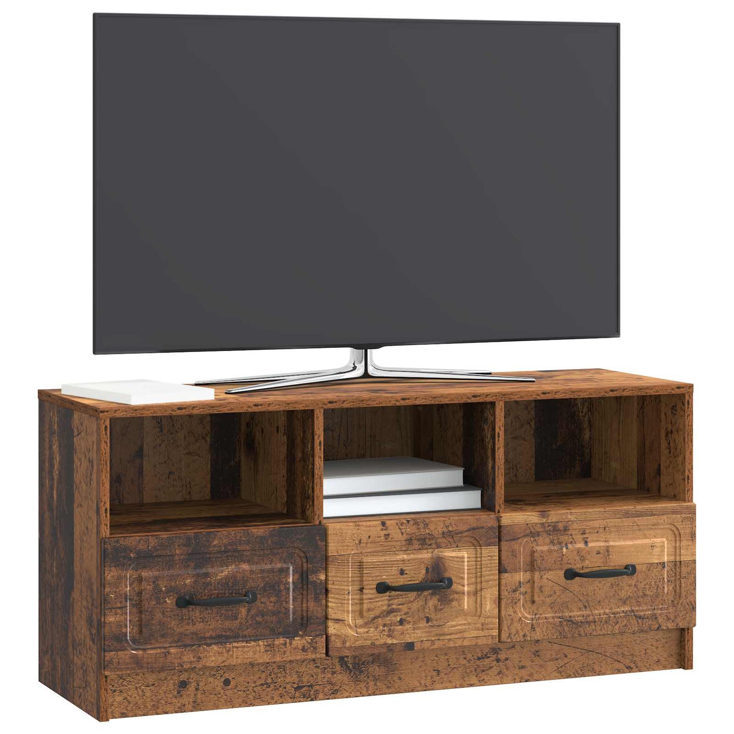 TV szekrény fiókkal Antik Fa 102 x 34,5 x 47 cm Szerelt Fa
