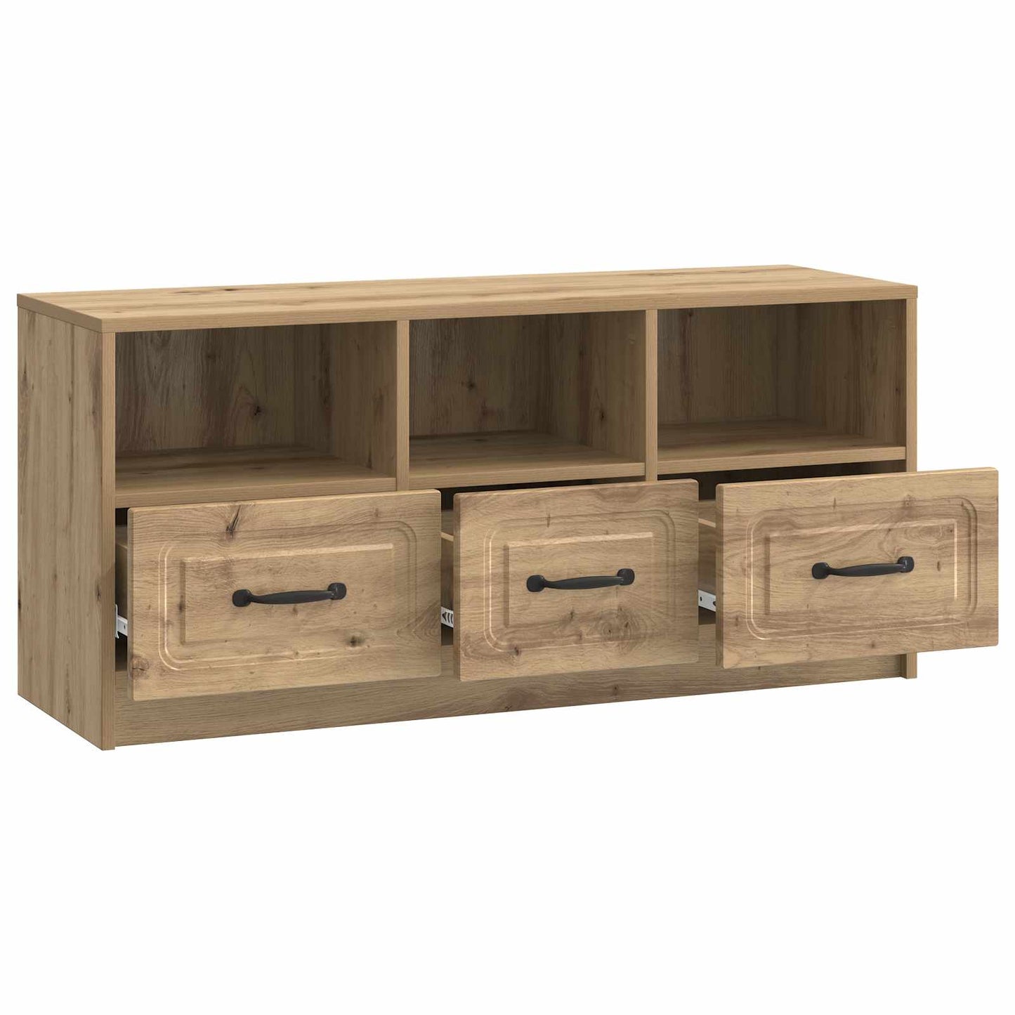 TV szekrény 102 x 34,5 x 47 cm Kézműves Tölgy Szerelt Fa