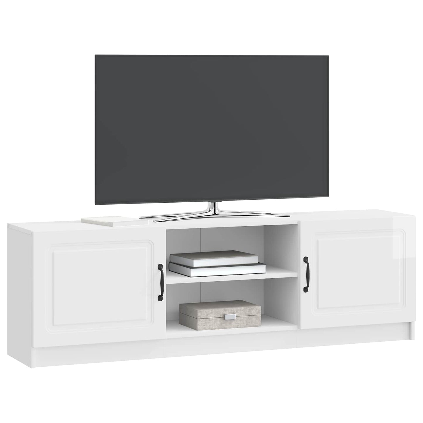 TV szekrény Magasfényű Fehér 150 x 31 x 47 cm Szerelt Fa