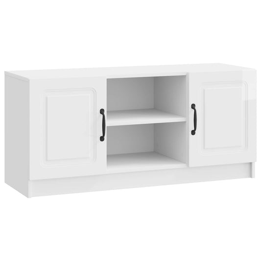 TV szekrény Magasfényű Fehér 102 x 34,5 x 47 cm Szerelt Fa