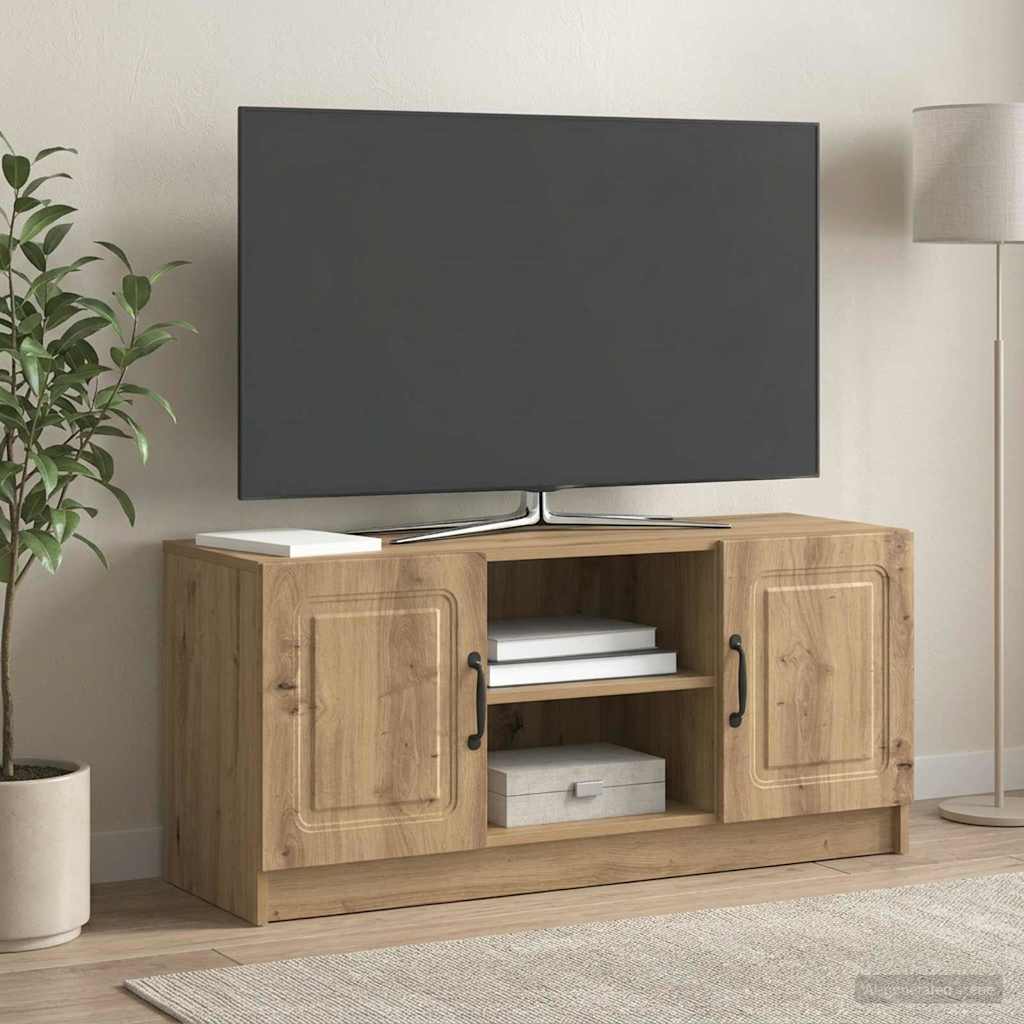 TV szekrény 102 x 34,5 x 47 cm Kézműves Tölgy Szerelt Fa