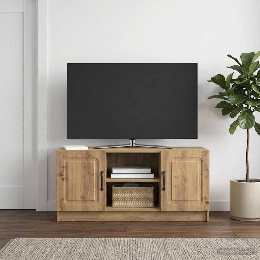 TV szekrény 102 x 34,5 x 47 cm Kézműves Tölgy Szerelt Fa