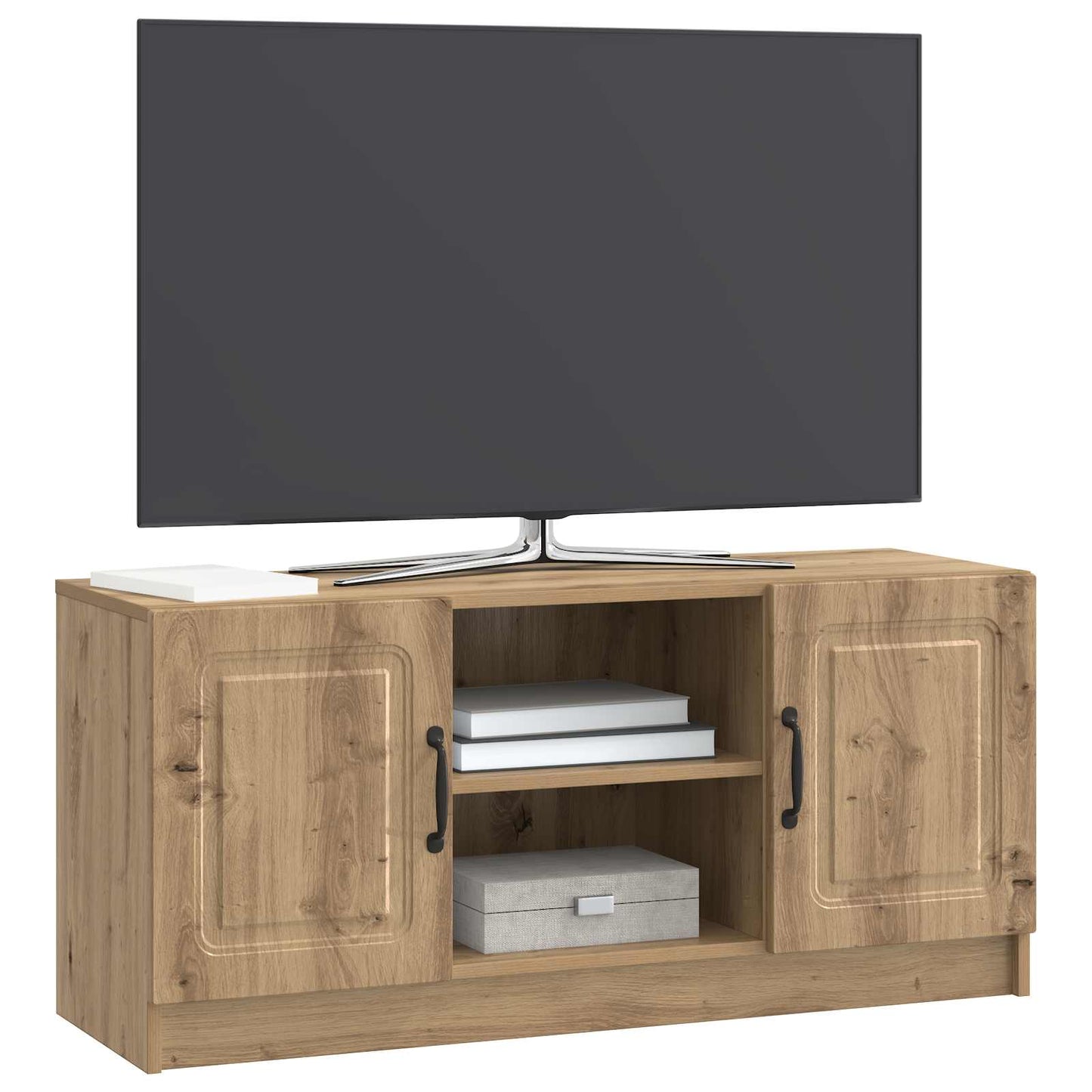 TV szekrény 102 x 34,5 x 47 cm Kézműves Tölgy Szerelt Fa