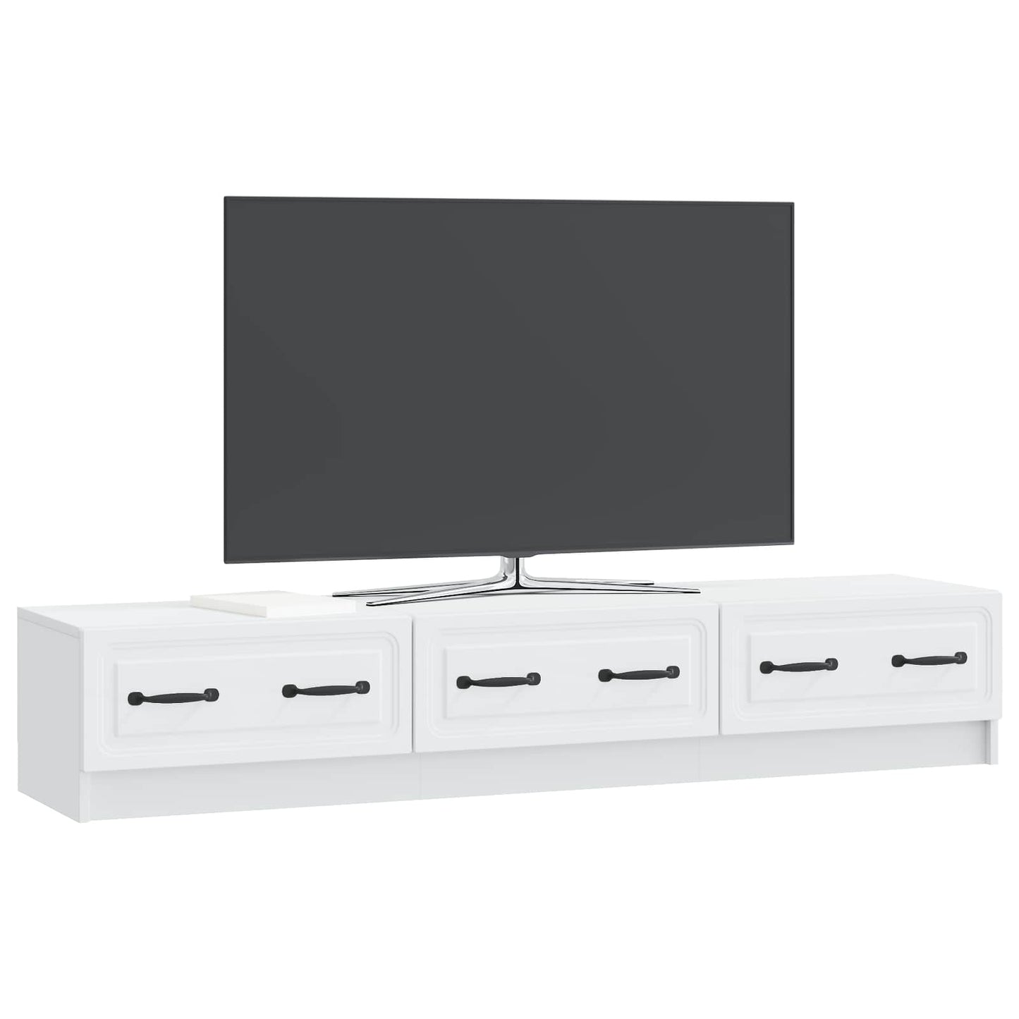 TV szekrény fiókkal Fehér 147 x 34,5 x 27 cm Szerelt Fa