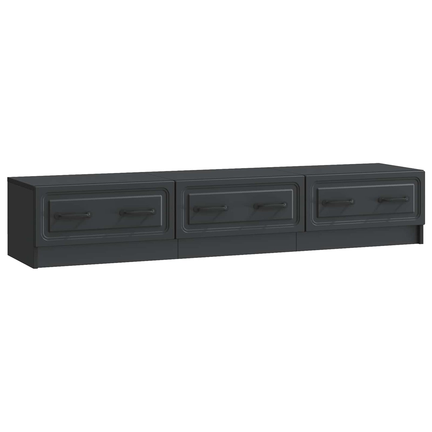 TV szekrény fiókkal Fekete 147 x 34,5 x 27 cm Szerelt Fa