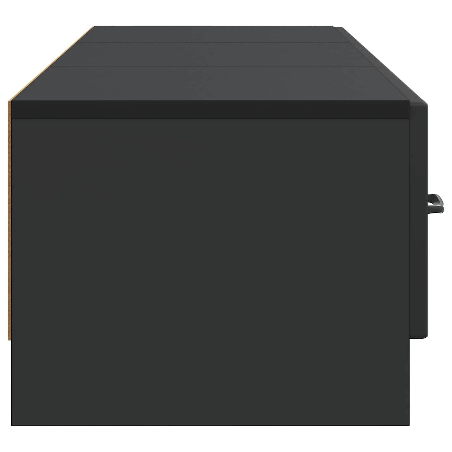 TV szekrény fiókkal Fekete 147 x 34,5 x 27 cm Szerelt Fa