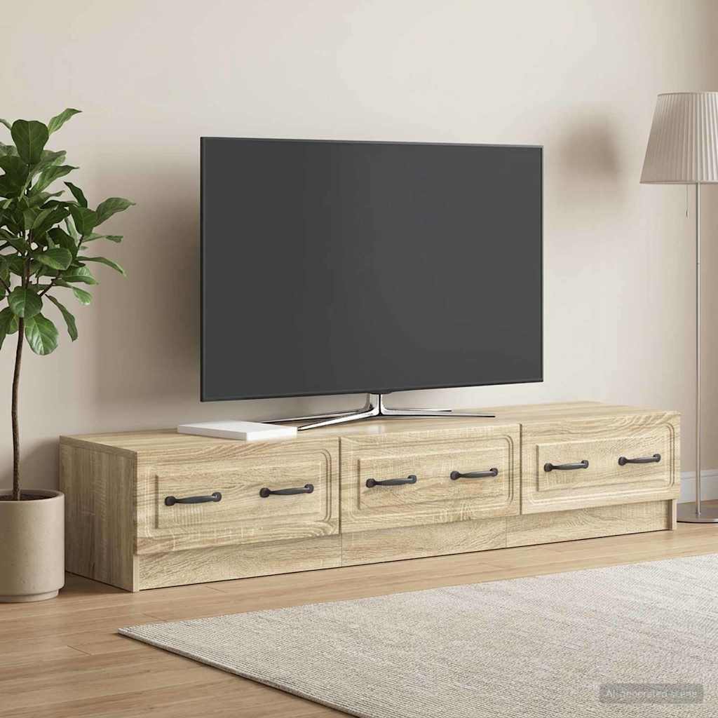 TV szekrény fiókkal Sonoma Tölgy 147 x 34,5 x 27 cm Szerelt Fa