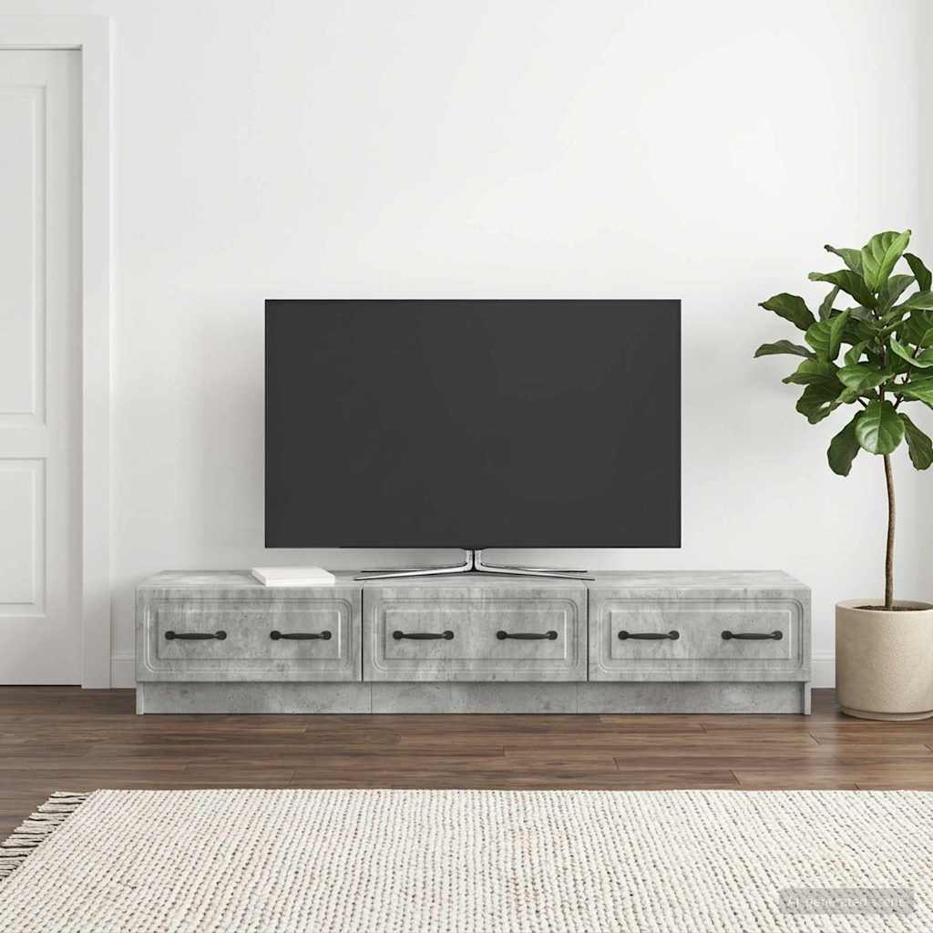 TV szekrény fiókkal Betonszürke 147 x 34,5 x 27 cm Szerelt Fa