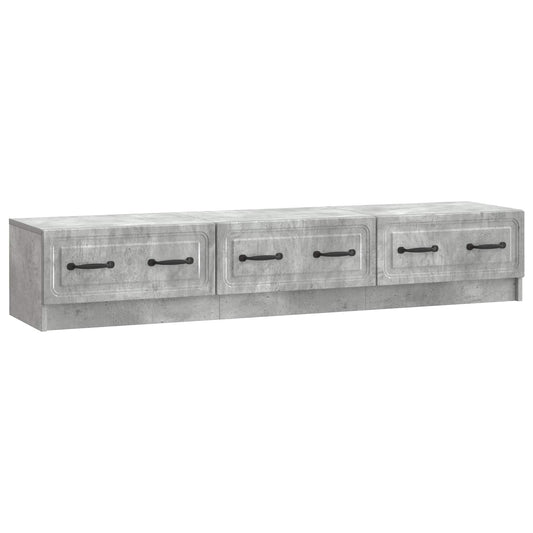 TV szekrény fiókkal Betonszürke 147 x 34,5 x 27 cm Szerelt Fa