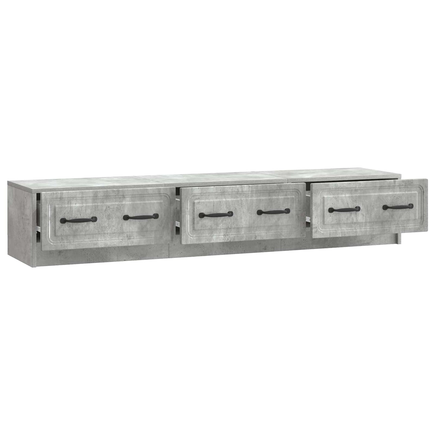 TV szekrény fiókkal Betonszürke 147 x 34,5 x 27 cm Szerelt Fa