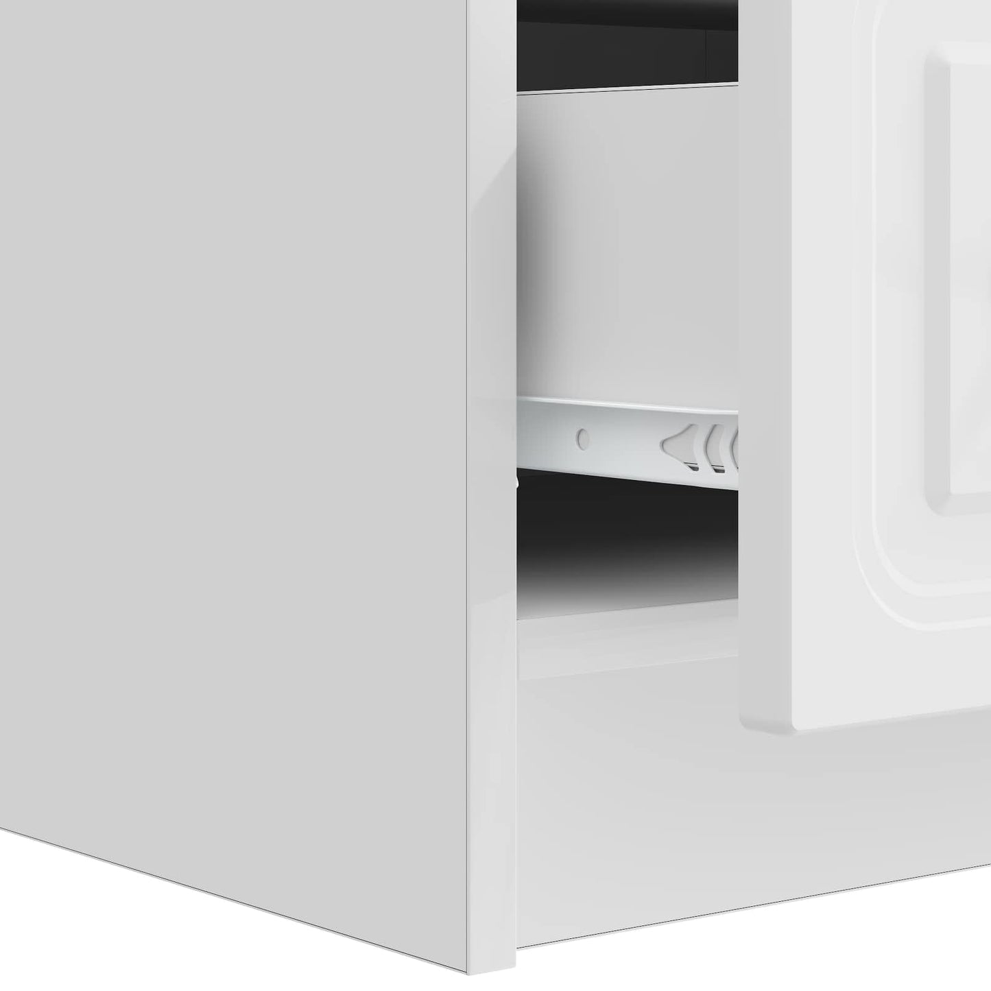 TV szekrény Magasfényű Fehér 147 x 34,5 x 27 cm Szerelt Fa