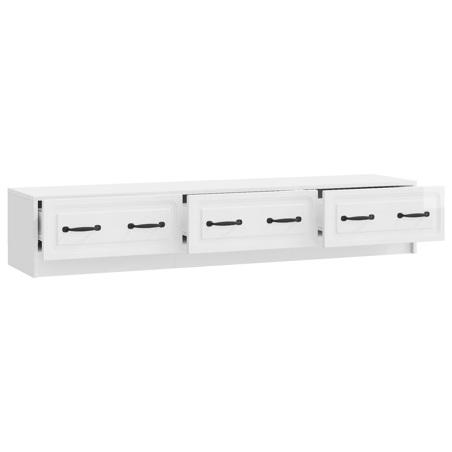 TV szekrény Magasfényű Fehér 147 x 34,5 x 27 cm Szerelt Fa