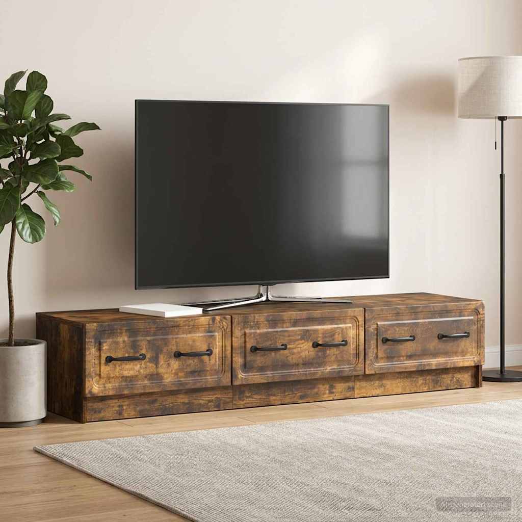 TV szekrény fiókkal Füstös Tölgy 147 x 34,5 x 27 cm Szerelt Fa