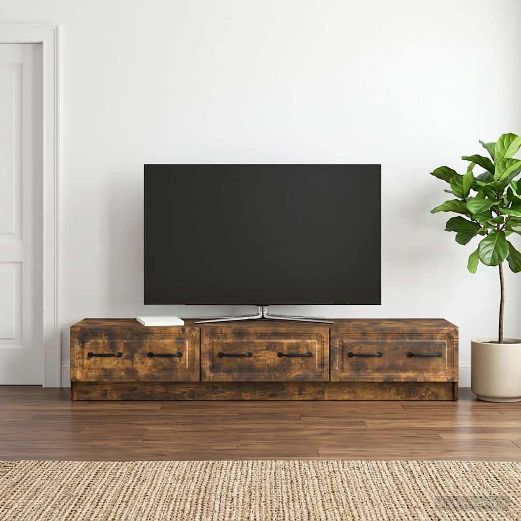 TV szekrény fiókkal Füstös Tölgy 147 x 34,5 x 27 cm Szerelt Fa