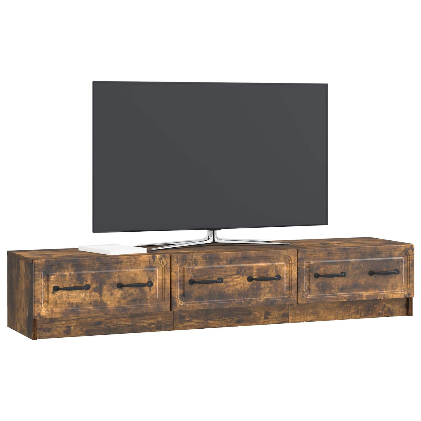 TV szekrény fiókkal Füstös Tölgy 147 x 34,5 x 27 cm Szerelt Fa