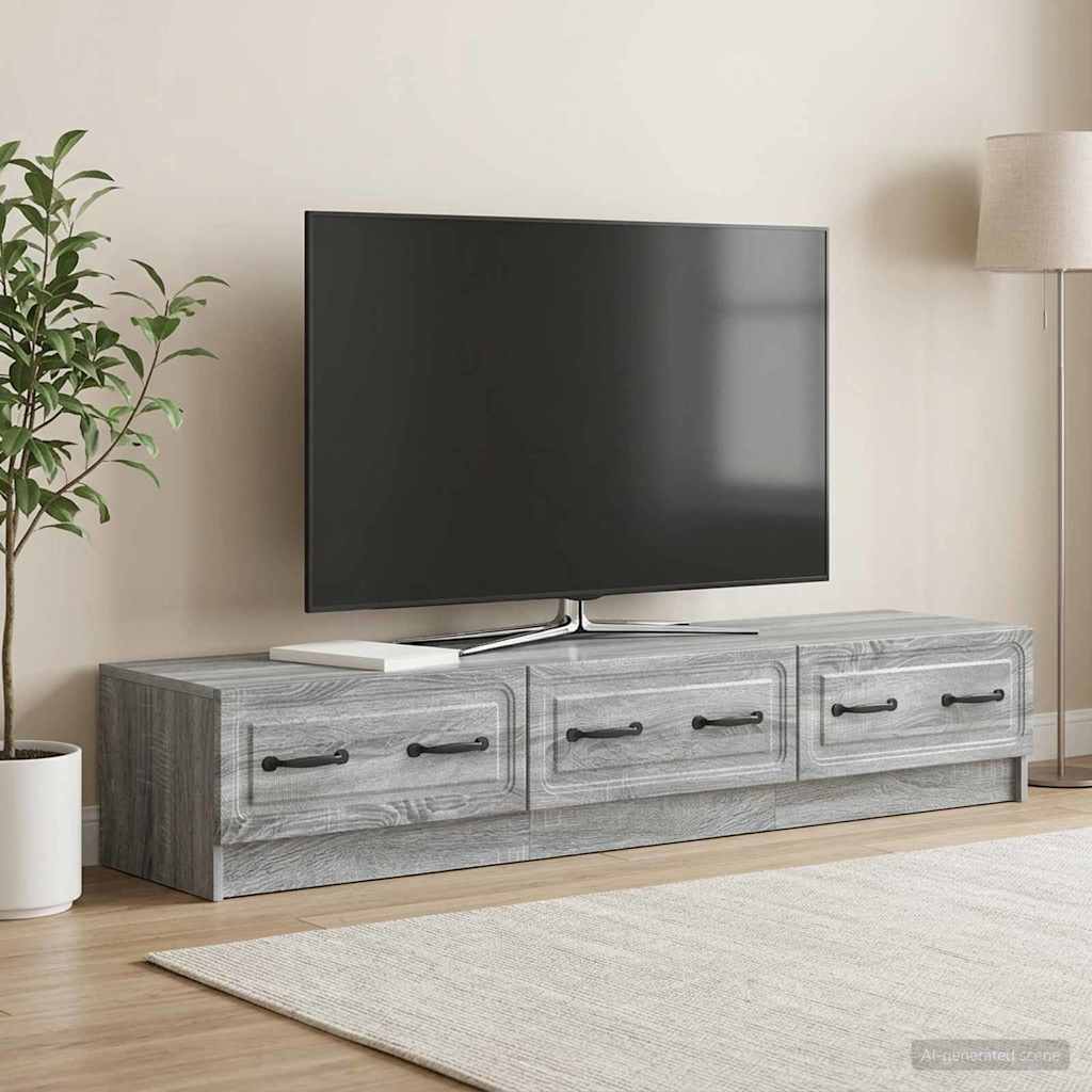 TV szekrény fiókkal Szürke Sonoma 147 x 34,5 x 27 cm Szerelt Fa