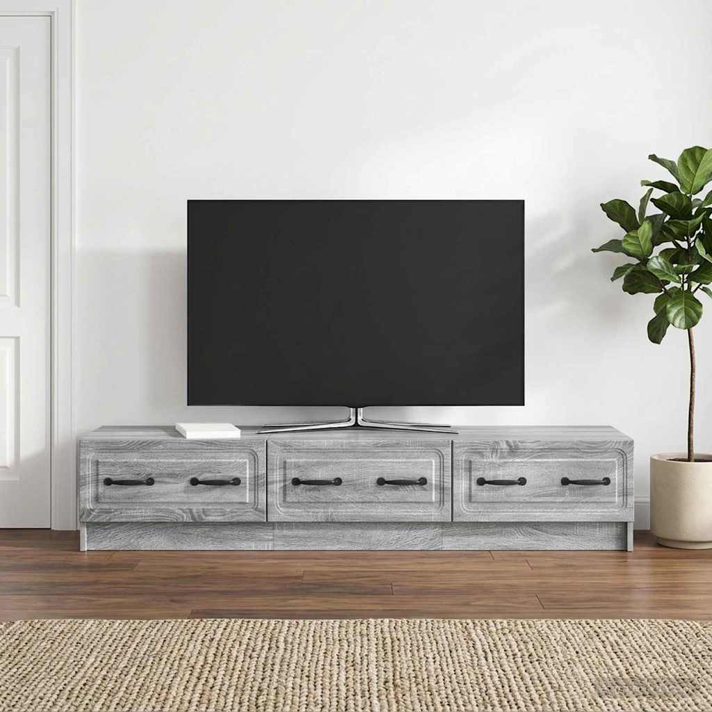 TV szekrény fiókkal Szürke Sonoma 147 x 34,5 x 27 cm Szerelt Fa