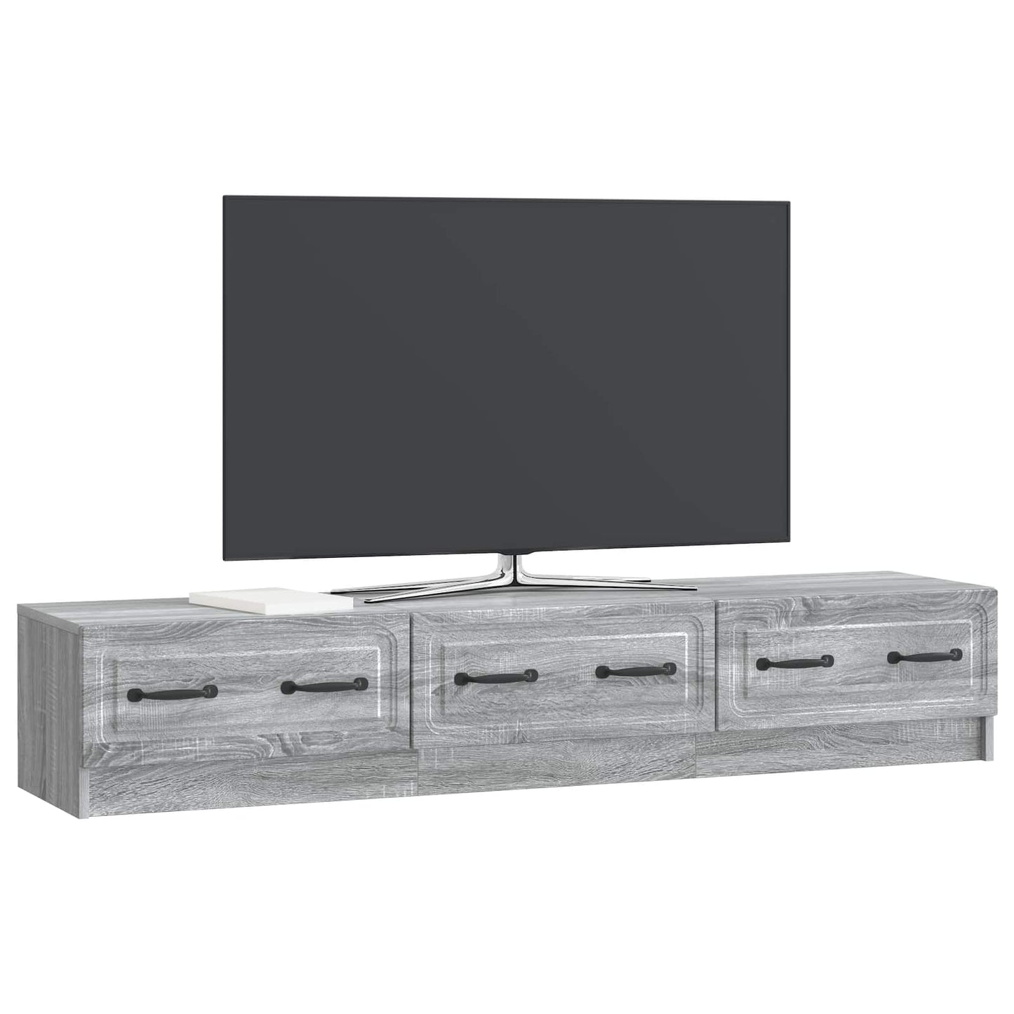 TV szekrény fiókkal Szürke Sonoma 147 x 34,5 x 27 cm Szerelt Fa