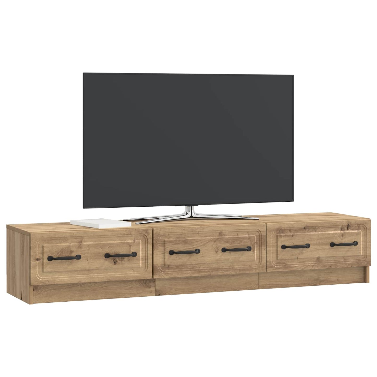 TV szekrény 147 x 34,5 x 27 cm Kézműves Tölgy Szerelt Fa