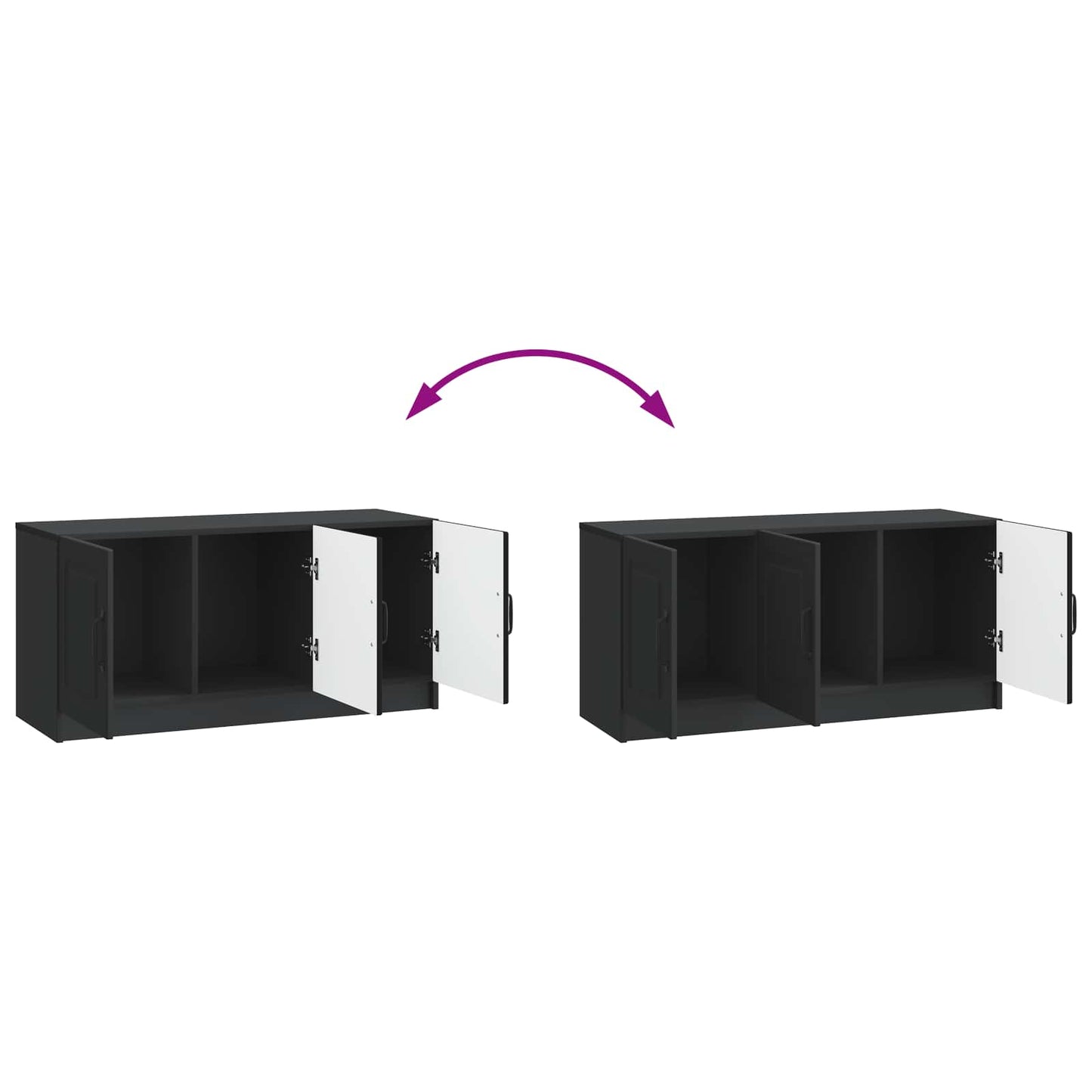 TV szekrény Fekete 99 x 34,5 x 47 cm Szerelt Fa