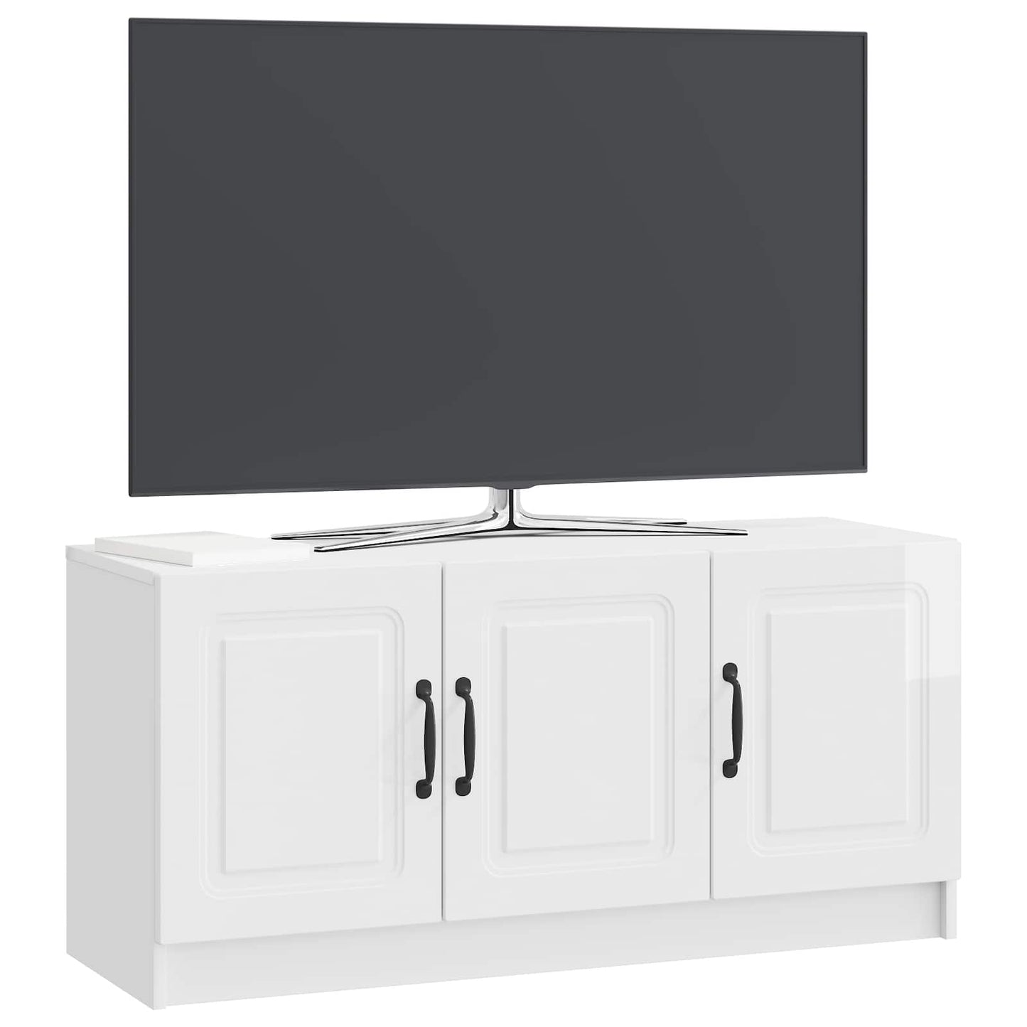 TV szekrény Magasfényű Fehér 99 x 34,5 x 47 cm Szerelt Fa