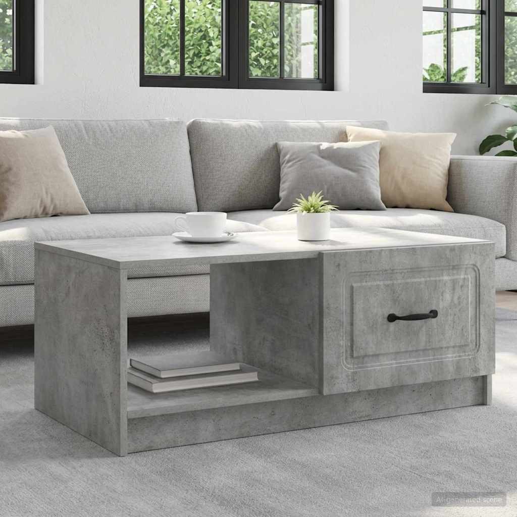 Dohányzóasztal Betonszürke 90 x 50 x 37 cm Szerelt Fa