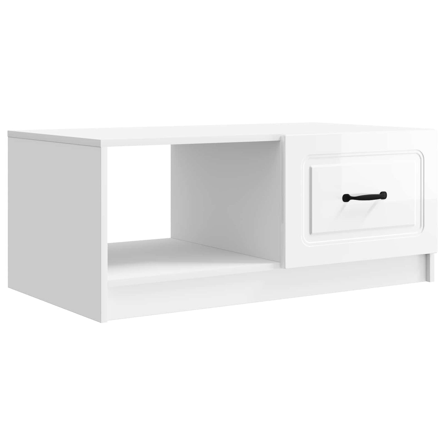 Dohányzóasztal Magasfényű Fehér 90 x 50 x 37 cm Szerelt Fa