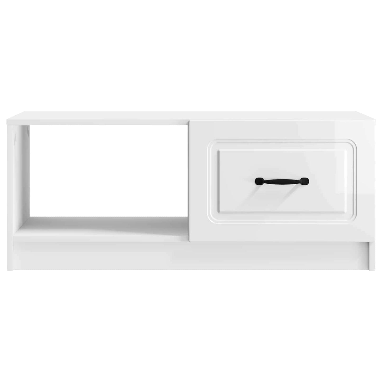 Dohányzóasztal Magasfényű Fehér 90 x 50 x 37 cm Szerelt Fa