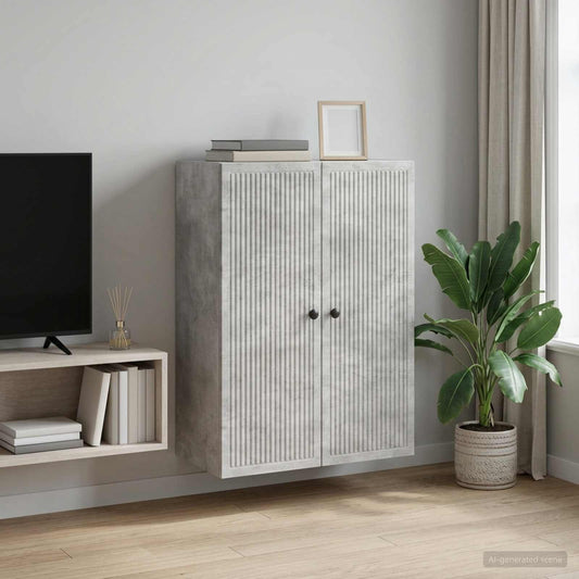 Fali szekrény Betonszürke 66 x 34,5 x 90 cm Szerelt Fa