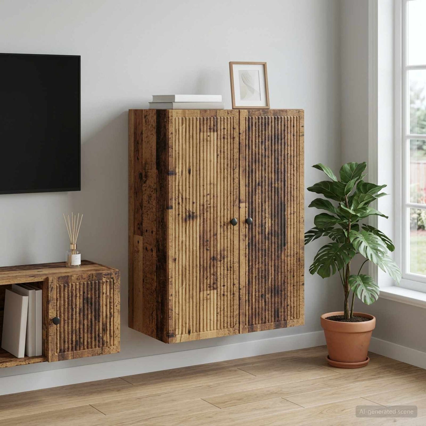 Fali szekrény Antik Fa 66 x 34,5 x 90 cm Szerelt Fa