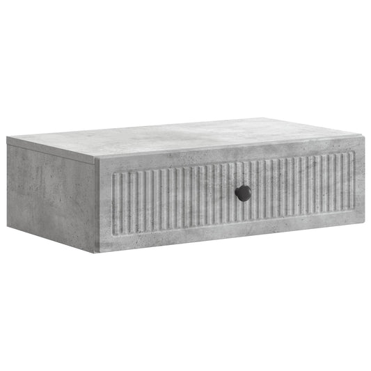 Fali oldaltábla Betonszürke 59 x 34,5 x 17 cm Szerelt Fa