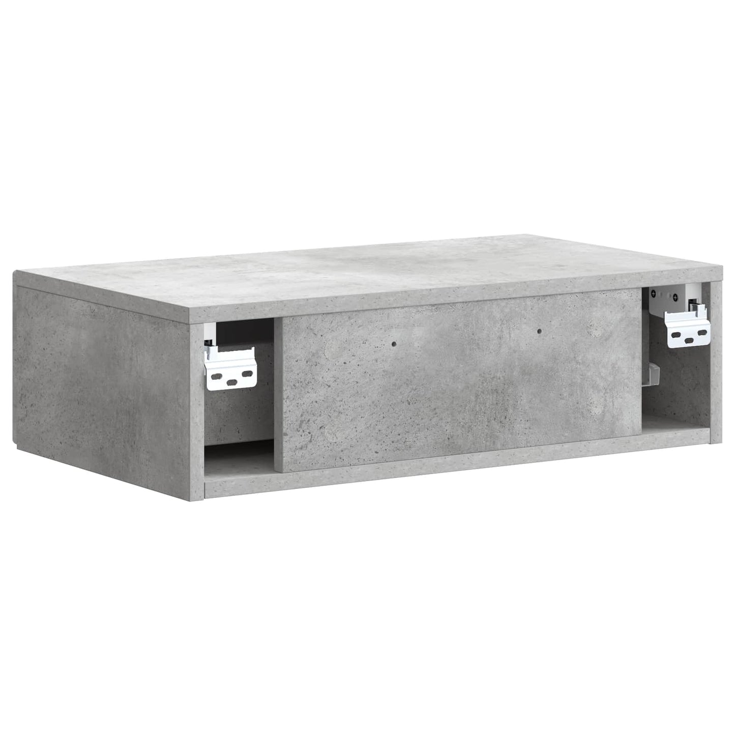 Fali oldaltábla Betonszürke 59 x 34,5 x 17 cm Szerelt Fa