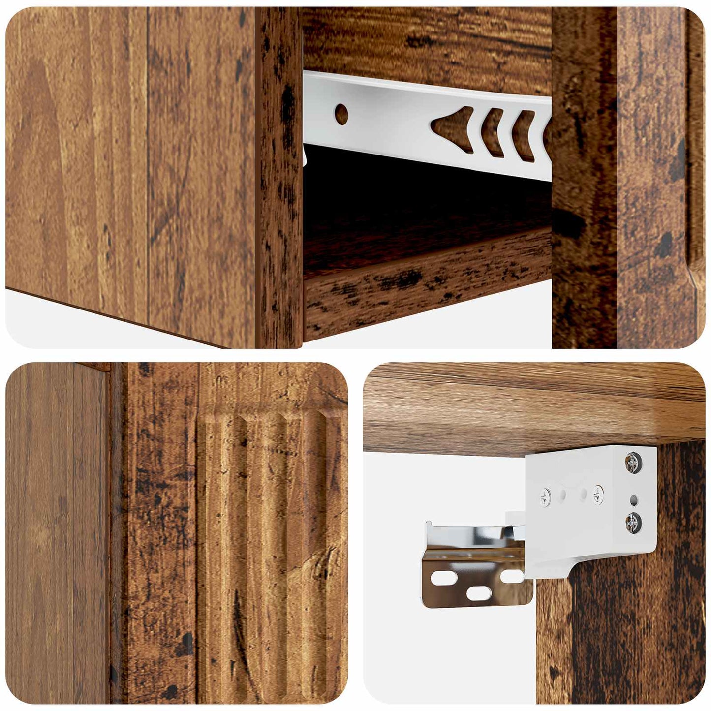 Fali oldaltábla Antik Fa 59 x 34,5 x 17 cm Szerelt Fa