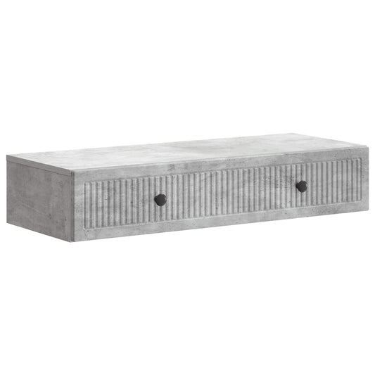 Fali oldaltábla Betonszürke 87,5 x 34,5 x 17 cm Szerelt Fa
