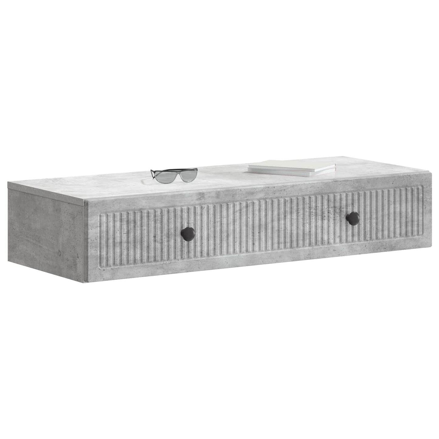 Fali oldaltábla Betonszürke 87,5 x 34,5 x 17 cm Szerelt Fa