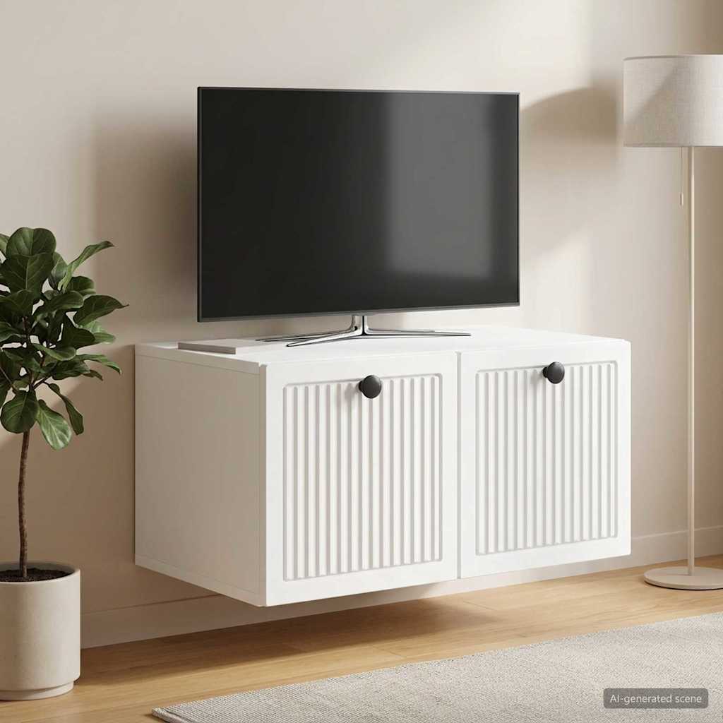 Fali TV szekrény Fehér 59,5 x 41 x 30 cm Szerelt Fa
