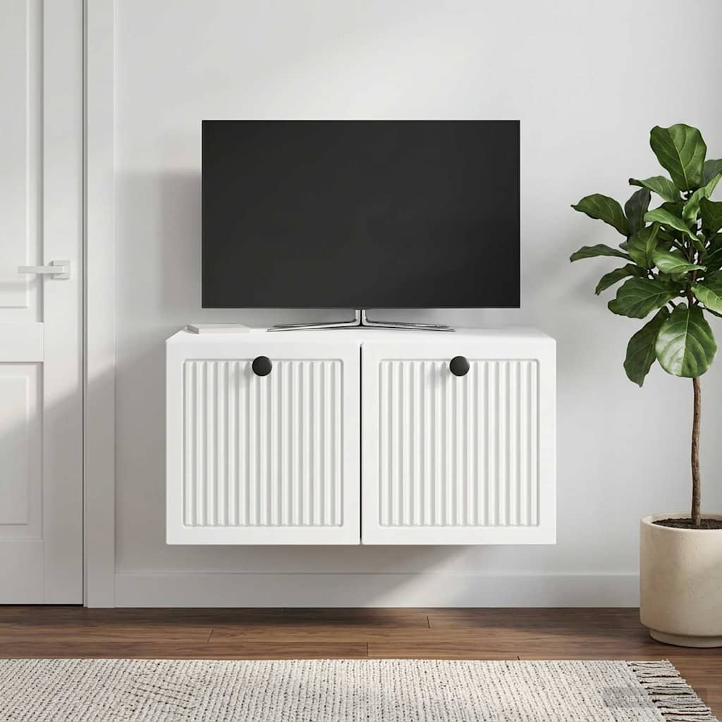 Fali TV szekrény Fehér 59,5 x 41 x 30 cm Szerelt Fa