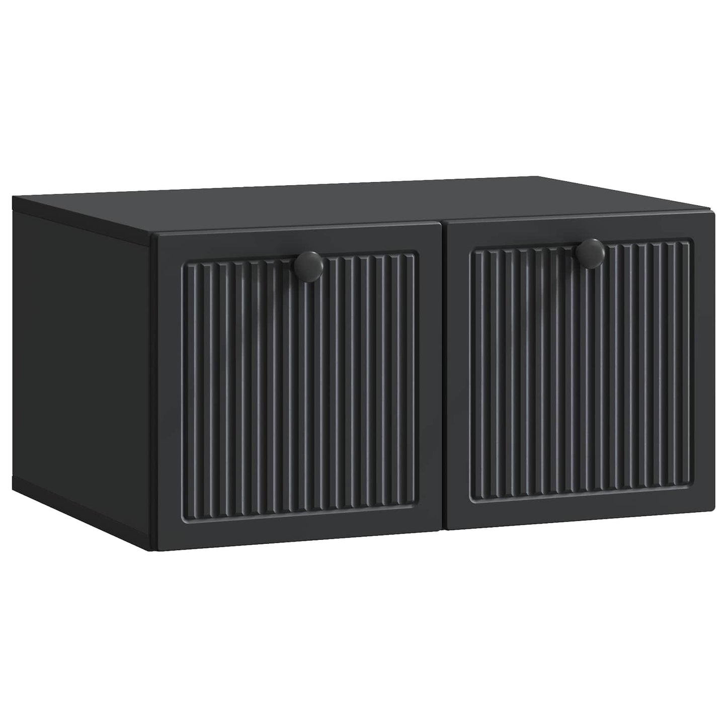 Fali TV szekrény Fekete 59,5 x 41 x 30 cm Szerelt Fa