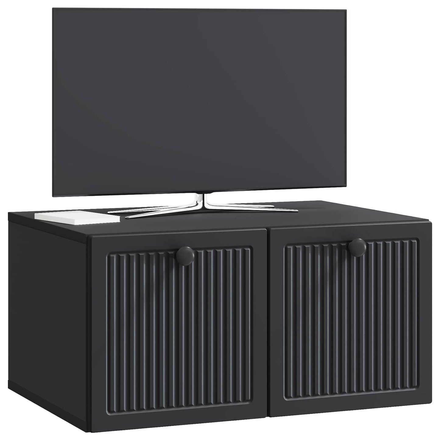 Fali TV szekrény Fekete 59,5 x 41 x 30 cm Szerelt Fa