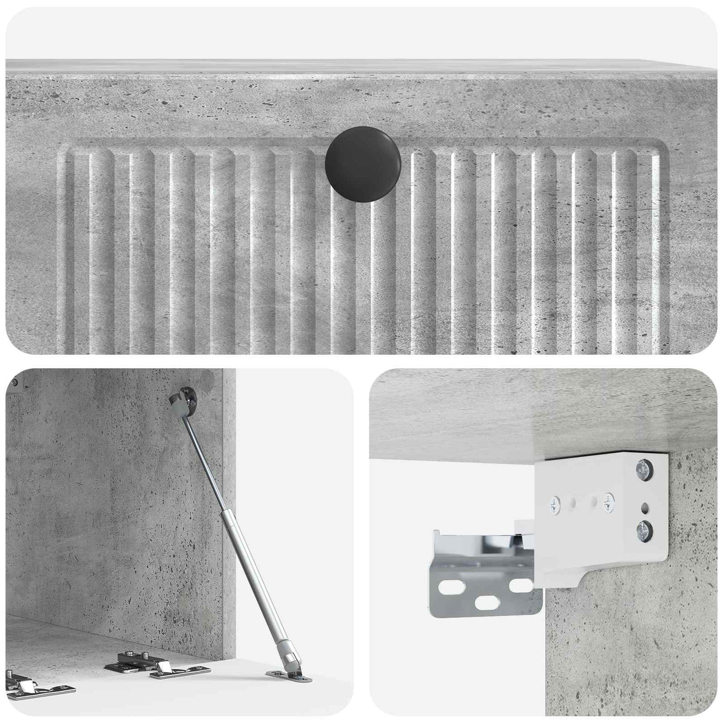 Fali TV szekrény Betonszürke 59,5 x 41 x 30 cm Szerelt Fa