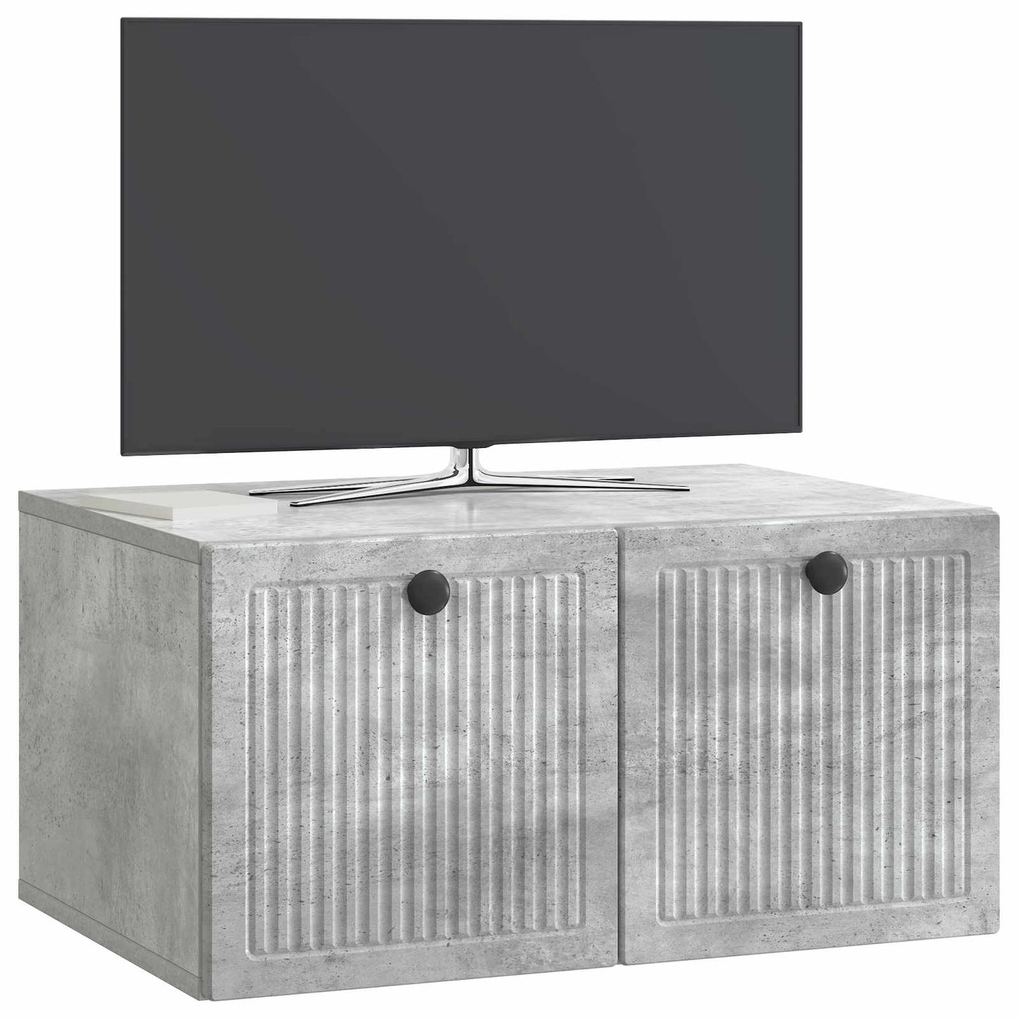 Fali TV szekrény Betonszürke 59,5 x 41 x 30 cm Szerelt Fa