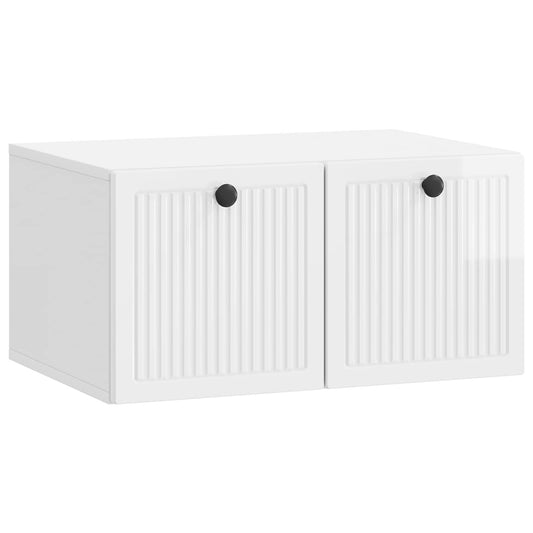 Fali TV szekrény Magasfényű Fehér 59,5 x 41 x 30 cm Szerelt Fa