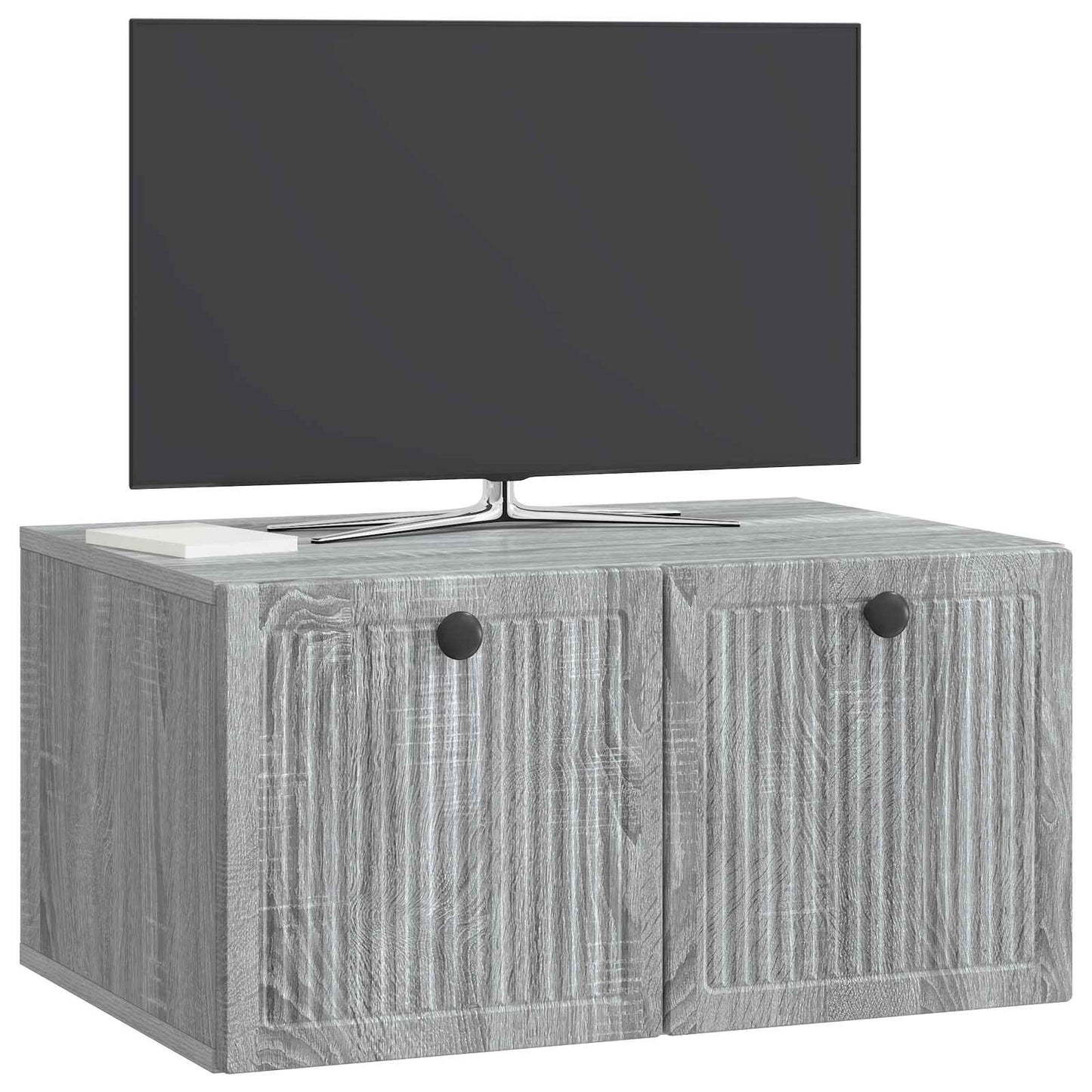Fali TV szekrény Szürke Sonoma 59,5 x 41 x 30 cm Szerelt Fa