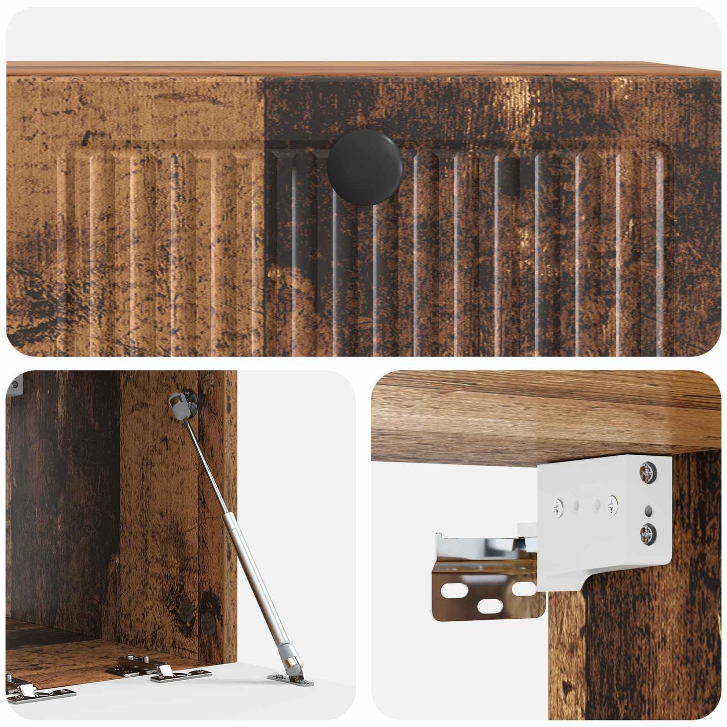 Fali TV szekrény Antik Fa 59,5 x 41 x 30 cm Szerelt Fa